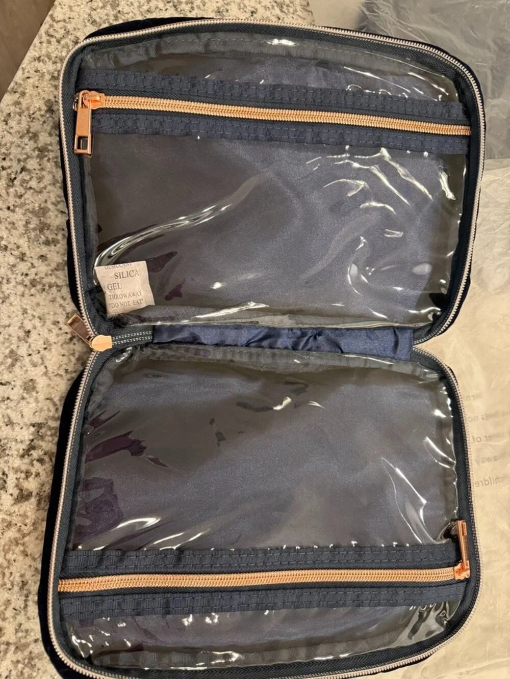 Skinbetter Science Navy Velvet Quilted Cosmetic Travel Bag | 2 Available